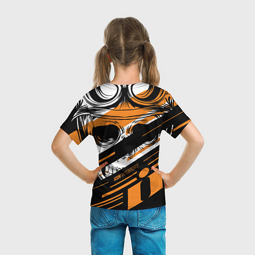 Детская футболка Череп Icon оранжевый / 3D-принт – фото 6