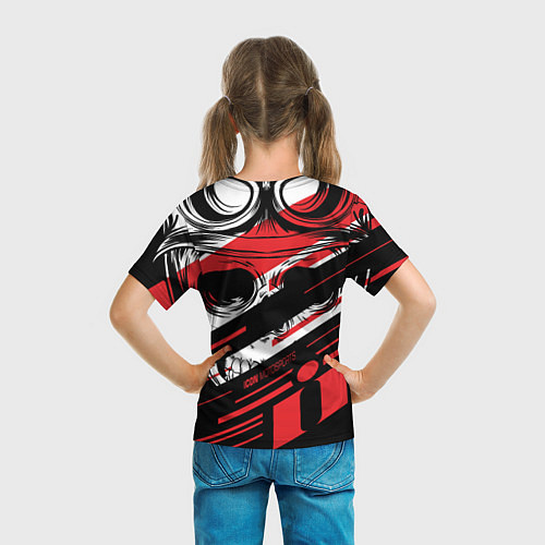 Детская футболка Череп Icon красный / 3D-принт – фото 6