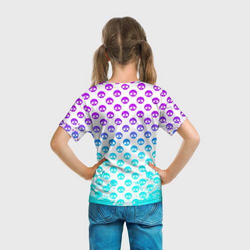 Детская футболка Brawl stars leon shark / 3D-принт – фото 6
