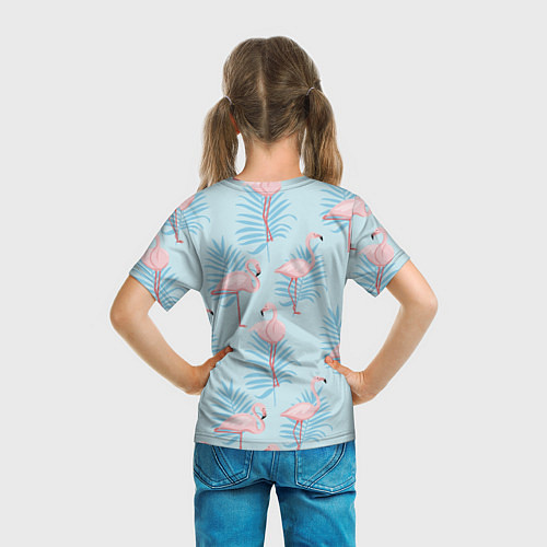 Детская футболка Арт с розовым фламинго / 3D-принт – фото 6