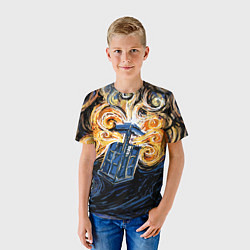 Футболка детская Van Gogh Tardis, цвет: 3D-принт — фото 2