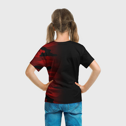 Детская футболка RED BLACK MILITARY CAMO / 3D-принт – фото 6