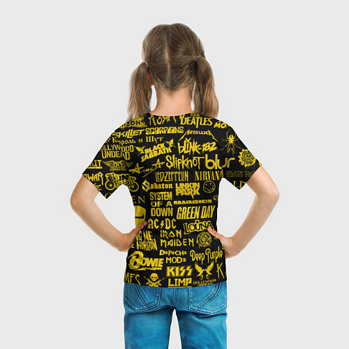 Детская футболка Логотипы рок групп GOLD / 3D-принт – фото 6