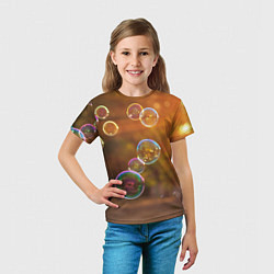 Футболка детская Мыльные пузыри, цвет: 3D-принт — фото 2