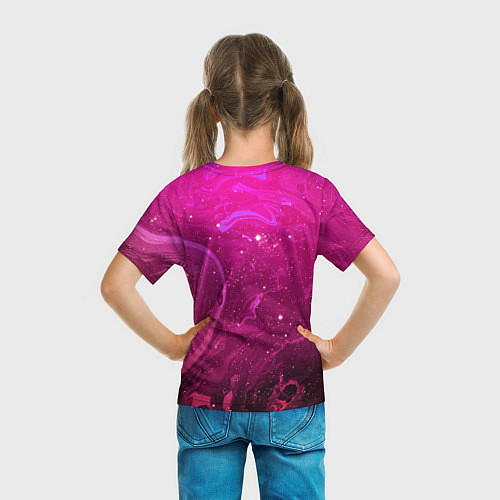 Детская футболка РОЗОВЫЙ КОСМОС / 3D-принт – фото 6