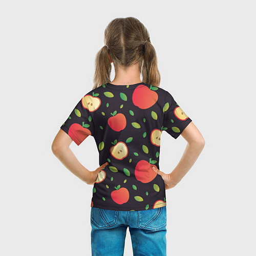 Детская футболка Яблочный узор / 3D-принт – фото 6