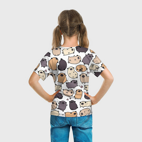 Детская футболка Милые мопсы / 3D-принт – фото 6