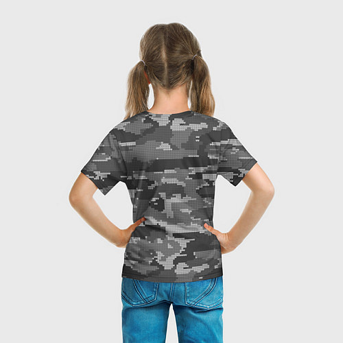 Детская футболка ВЯЗАНЫЙ КАМУФЛЯЖ / 3D-принт – фото 6