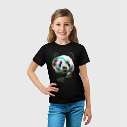 Футболка детская Панда и мыльный пузырь, цвет: 3D-принт — фото 2