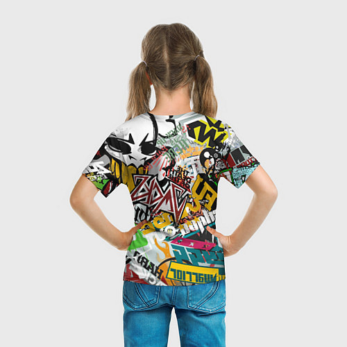 Детская футболка Стикеры / 3D-принт – фото 6