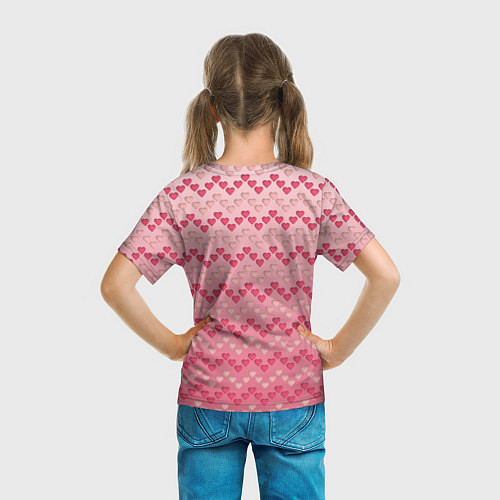 Детская футболка Узор милые сердца зигзагами / 3D-принт – фото 6