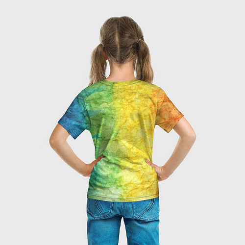 Детская футболка Разноцветный акварель градиент / 3D-принт – фото 6