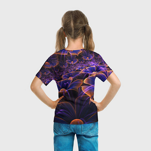 Детская футболка Цветки во тьме / 3D-принт – фото 6