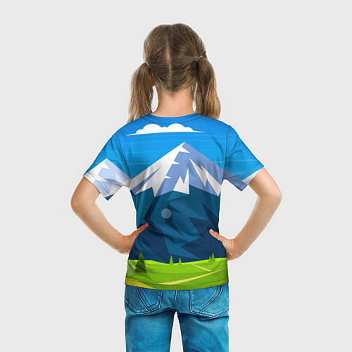 Детская футболка Горы пейзаж природа вектор / 3D-принт – фото 6
