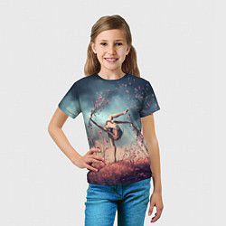Футболка детская Танцующая с цветами ведьма, цвет: 3D-принт — фото 2