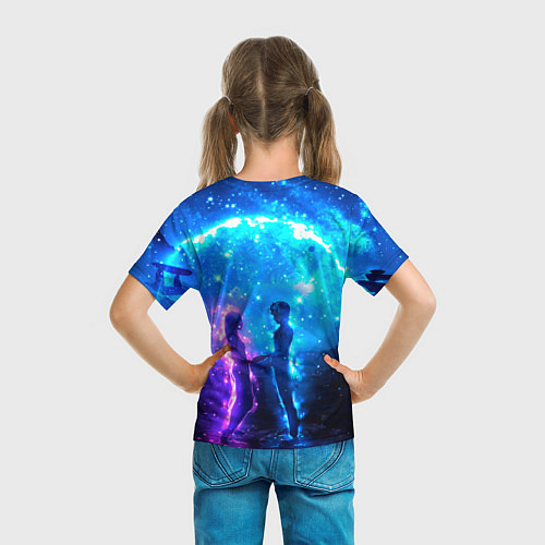 Детская футболка Внеземная пара луна ночь / 3D-принт – фото 6