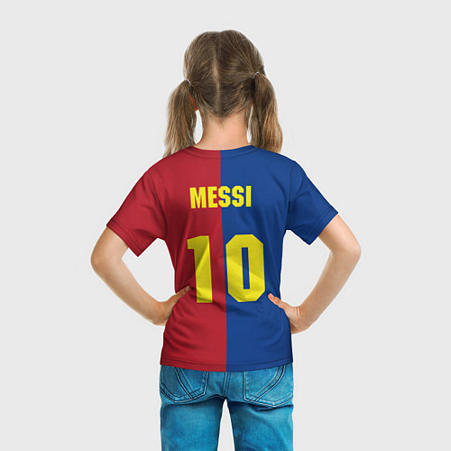 Детская футболка Форма Barcelona Messi / 3D-принт – фото 6