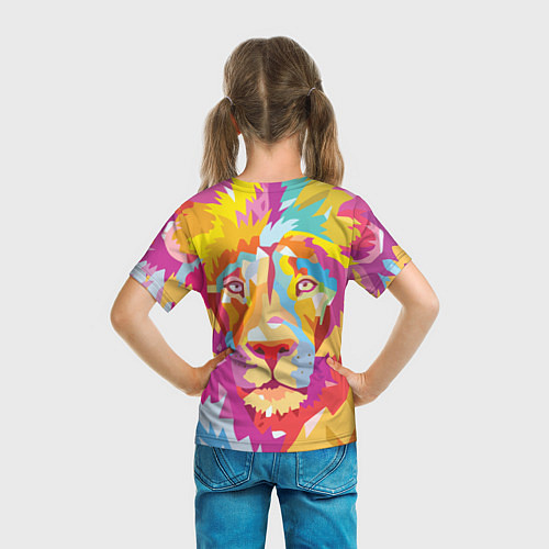 Детская футболка Акварельный лев / 3D-принт – фото 6
