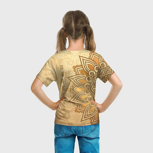 Детская футболка Дагестан в золоте / 3D-принт – фото 6