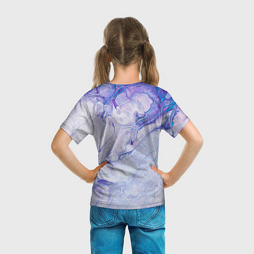 Детская футболка Разводы сиреневой краской / 3D-принт – фото 6
