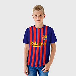 Футболка детская Барселона 2020-2021 г, цвет: 3D-принт — фото 2