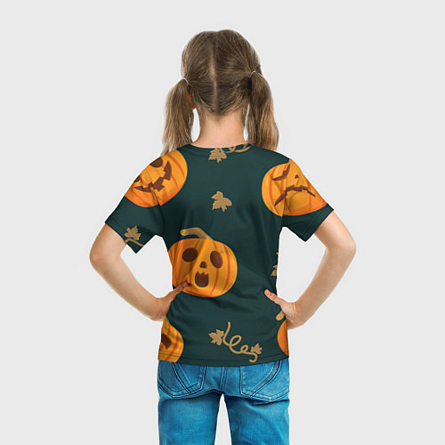 Детская футболка Осенние тыквы / 3D-принт – фото 6