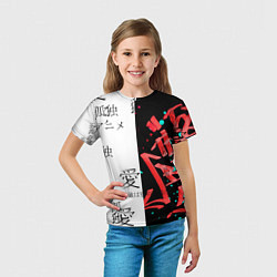 Футболка детская Японские надписи, цвет: 3D-принт — фото 2