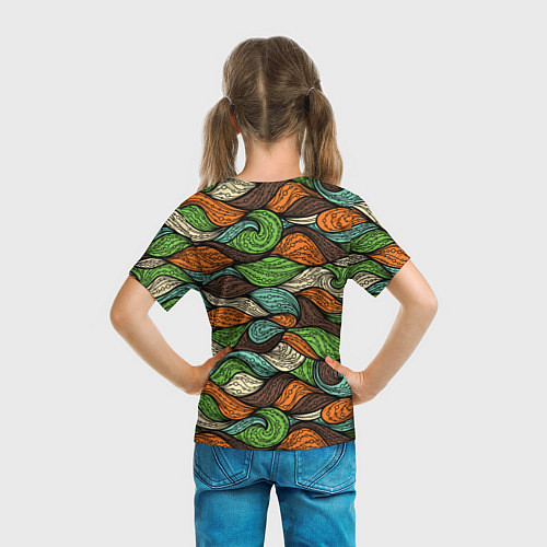 Детская футболка Абстрактные волны / 3D-принт – фото 6