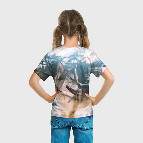 Детская футболка Волк и снег / 3D-принт – фото 6