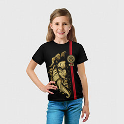 Футболка детская Киргизия - золотой лев, цвет: 3D-принт — фото 2