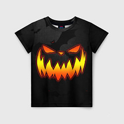 Футболка детская Pumpkin smile and bats, цвет: 3D-принт