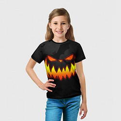 Футболка детская Pumpkin smile and bats, цвет: 3D-принт — фото 2