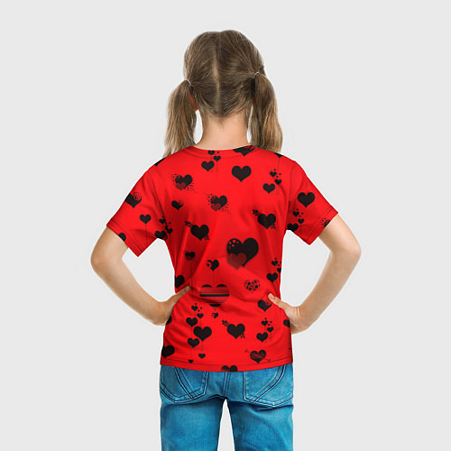 Детская футболка Сердечки / 3D-принт – фото 6