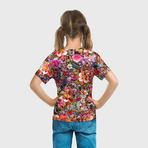 Детская футболка Разные цветы / 3D-принт – фото 6