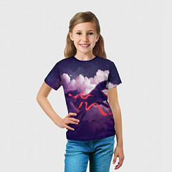 Футболка детская Лиса бежит по облакам, цвет: 3D-принт — фото 2