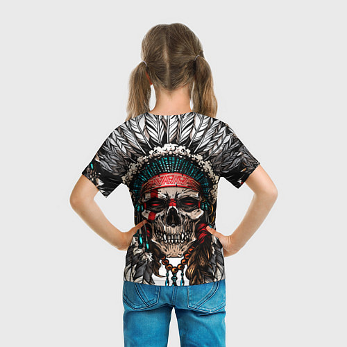 Детская футболка Череп индейца / 3D-принт – фото 6