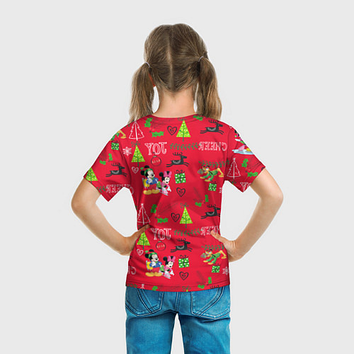 Детская футболка Mickey & Minnie pattern / 3D-принт – фото 6