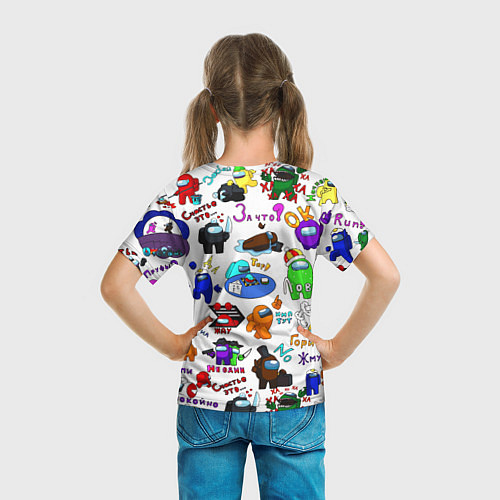 Детская футболка AMONG US STICKERBOMBING / 3D-принт – фото 6