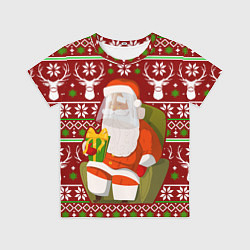 Футболка детская Санта с защитным экраном, цвет: 3D-принт