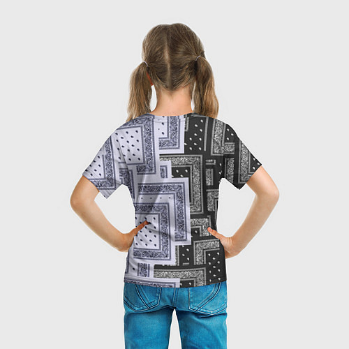 Детская футболка 3D Бандана v white-black / 3D-принт – фото 6