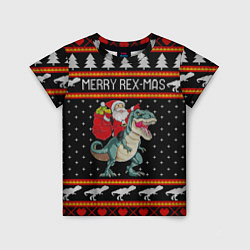 Футболка детская Merry Rex-mas, цвет: 3D-принт