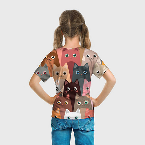 Детская футболка Котики мультяшные / 3D-принт – фото 6