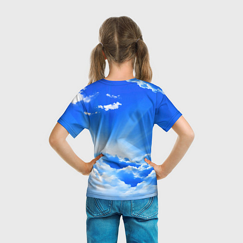 Детская футболка Кот в облаках / 3D-принт – фото 6