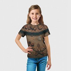Футболка детская Звезда и орехи, цвет: 3D-принт — фото 2