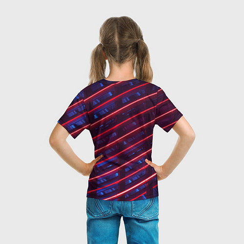 Детская футболка Неоновые полосы / 3D-принт – фото 6