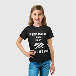 Футболка детская Keep calm and play Valheim, цвет: 3D-принт — фото 2