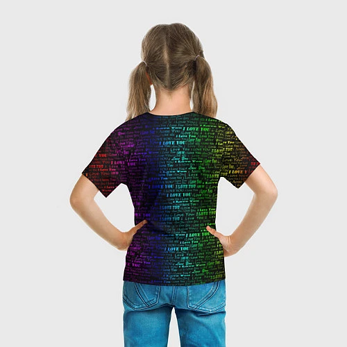 Детская футболка I love You Неон / 3D-принт – фото 6