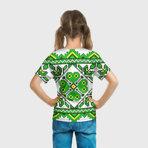 Детская футболка Славянский Узор Зеленый / 3D-принт – фото 6
