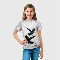 Футболка детская Gothic crows, цвет: 3D-принт — фото 2