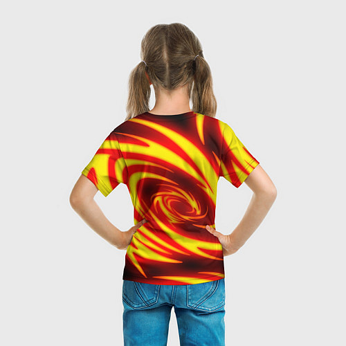 Детская футболка ОГНЕННЫЕ ВОЛНЫ FIRE STRIPES / 3D-принт – фото 6